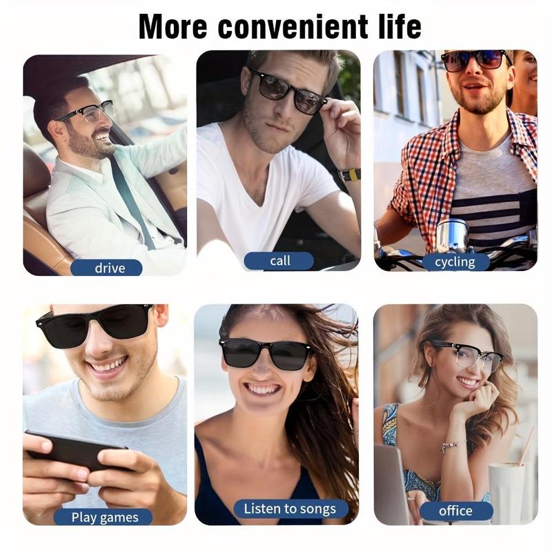 Senbono Smart Glasses, Low Latency Smart Glasses with Audio & Built-in Mic & Speakers, Hd Bt Call Smart Glasses, Smart Glass Eyewear Compatible with Touch & Ai Voice Assistant, Back to School Gifts, Boyfriend Gift