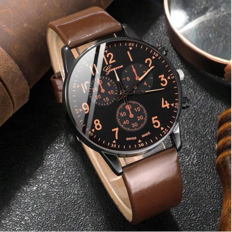 5pcs set Men's Casual Quartz Wristwatch Set For father's day gift