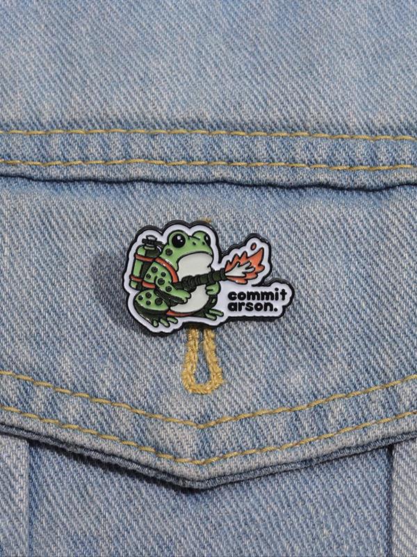 Cute Cartoon Frog Design Brooch, Enamel Pin Suitable for Backpacks, Jeans, Scarves, Hats Decoration, Trendy All-match & Exquisite Brooch for Birthday Gift