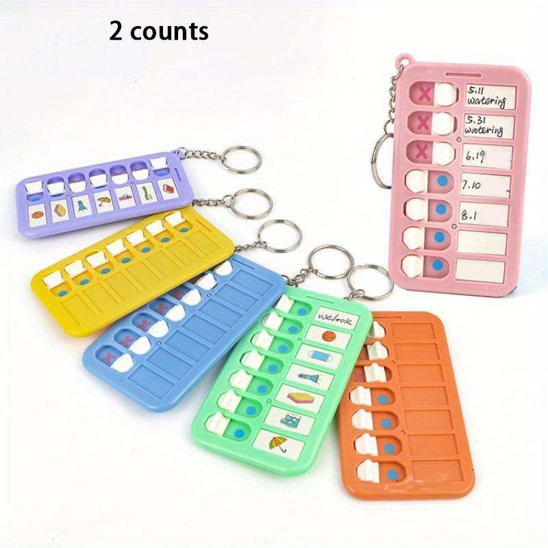 Daily Planner Keychain, 2 Counts Chore Chart & To-do List Organizer, Portable Compact Daily Planner Keychain for On-the-go