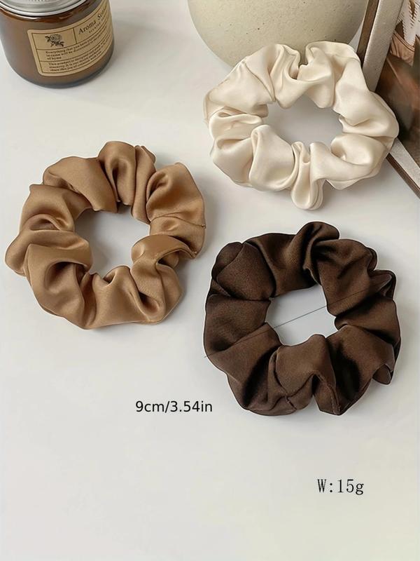 Minimalist Plain Hair Scrunchies, 4pcs Simple Design Solid Hair Tie, Women's Casual Versatile Hair Tie