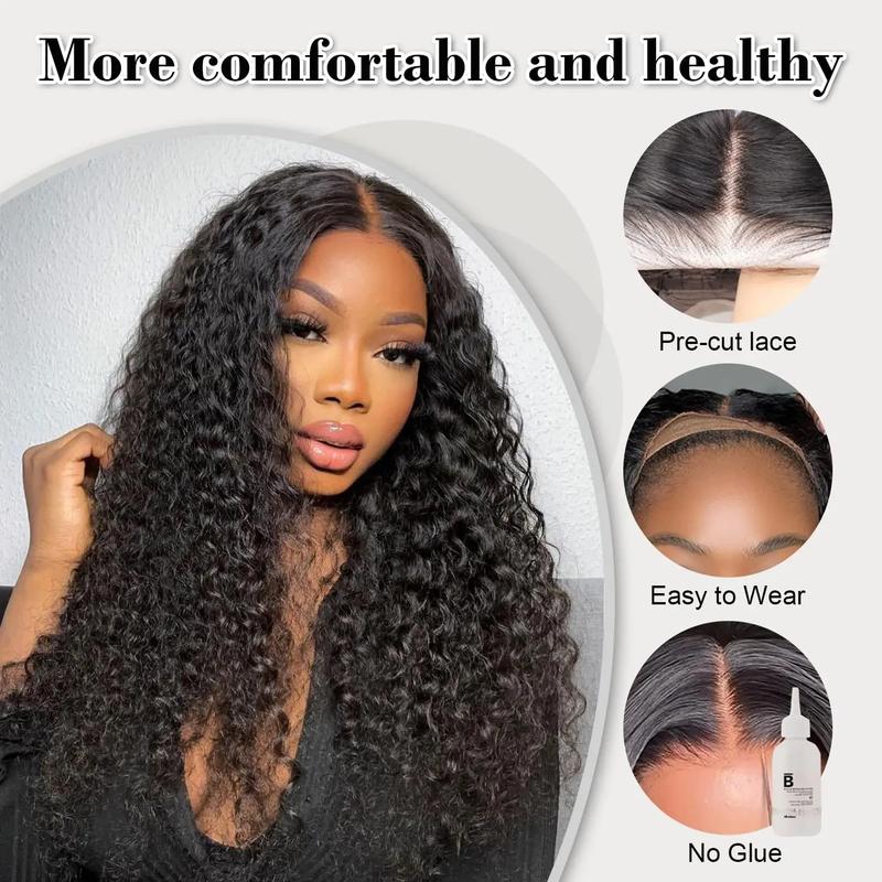 Bling Hair 180% 6x4 Glueless Wig Human Hair Deep Wave Water Wave Curly Lace Closure Wigs For Women 30 32 Inch