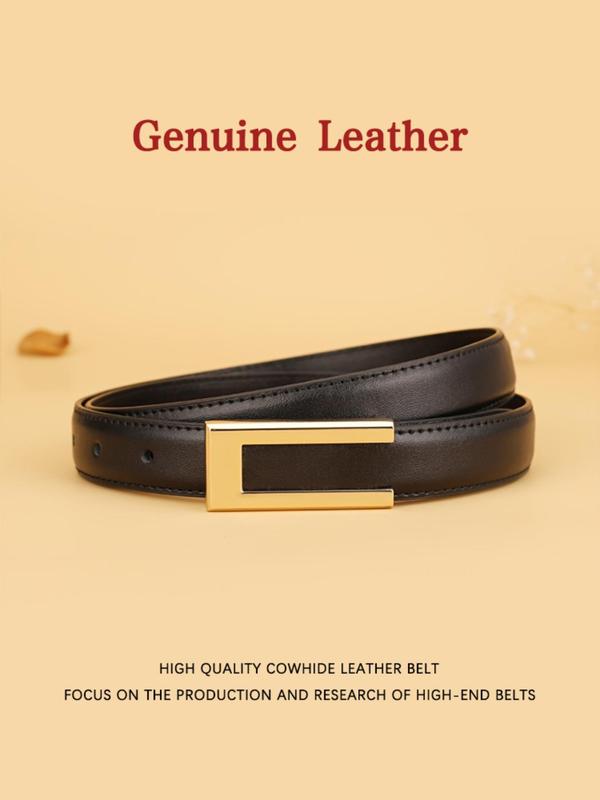 Women's Solid Color Split Leather Belt, Fashionable Casual Waistband for Jeans, Pants, Trousers, Daily Clothing Decoration