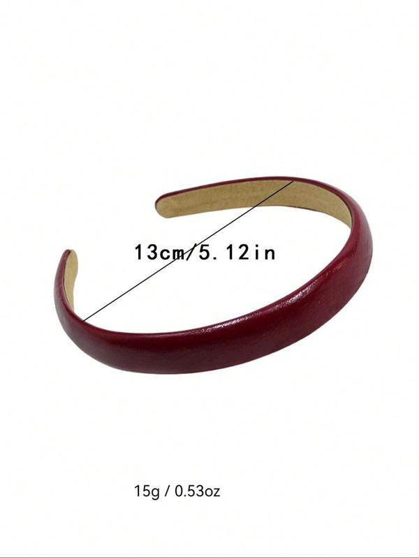 Simple Solid Color PU Leather Hair Hoop, Casual Versatile Hair Accessories for Women, Minimalist Headwear Suitable for Thick Hair