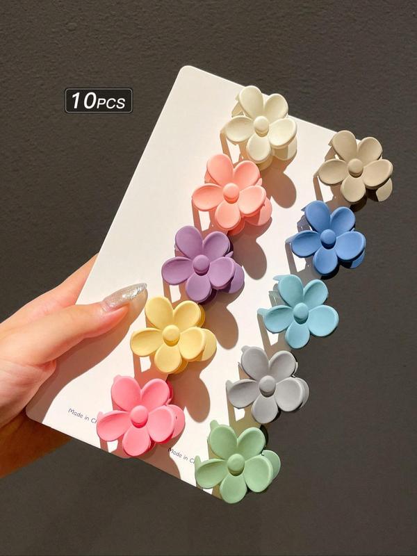 Colorful Flower Design Hair Claws, Cute Hair Accessories for Women & Girls, Minimalist Headwear Suitable for Thick Hair