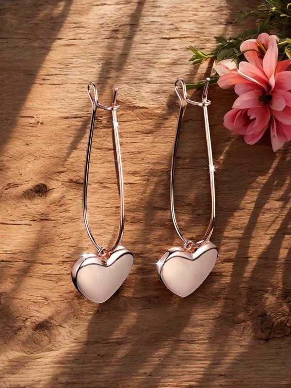 1 Pair Heart Shaped Dangle Earrings, Fashionable Casual Matching Earrings Jewelry for Daily Use, Classic Fashion Accessories for Party