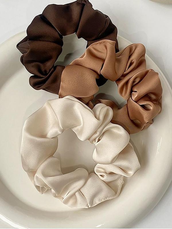 Minimalist Plain Hair Scrunchies, 4pcs Simple Design Solid Hair Tie, Women's Casual Versatile Hair Tie