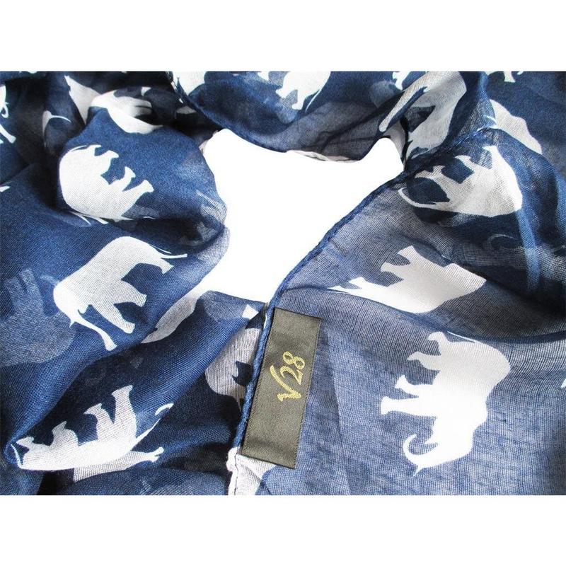 Gorgeous Blue Elephant Print Long & Soft Scarf Shawl Wrap - Large