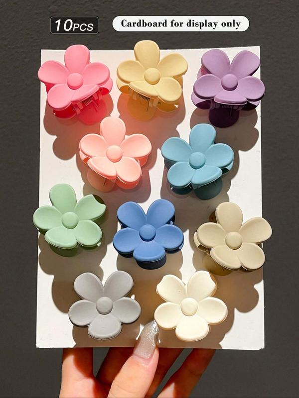 Colorful Flower Design Hair Claws, Cute Hair Accessories for Women & Girls, Minimalist Headwear Suitable for Thick Hair