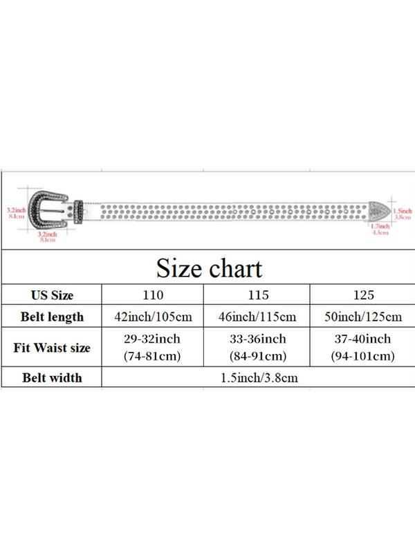 Rhinestone Decorated Belt, Fashionable PU Buckle Belt for Women & Men, Trendy All-match & Exquisite Belt for Daily & Party Clothing Decoration