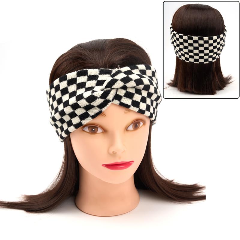 Loveline(1Pc As Gift)Checkerboard Knitted Headband(Do Not Purchase Separately)