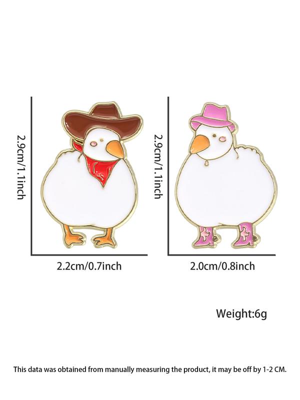 Cute Cartoon Duck Design Brooch, Creative Animal Shape Alloy Badge for Daily Clothing Decoration, Fashion Jewelry Accessories for Women & Men