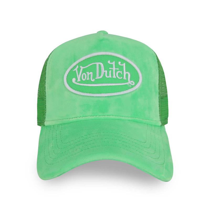 Von Dutch Lime Velvet Vintage Unisex Trucker Hat