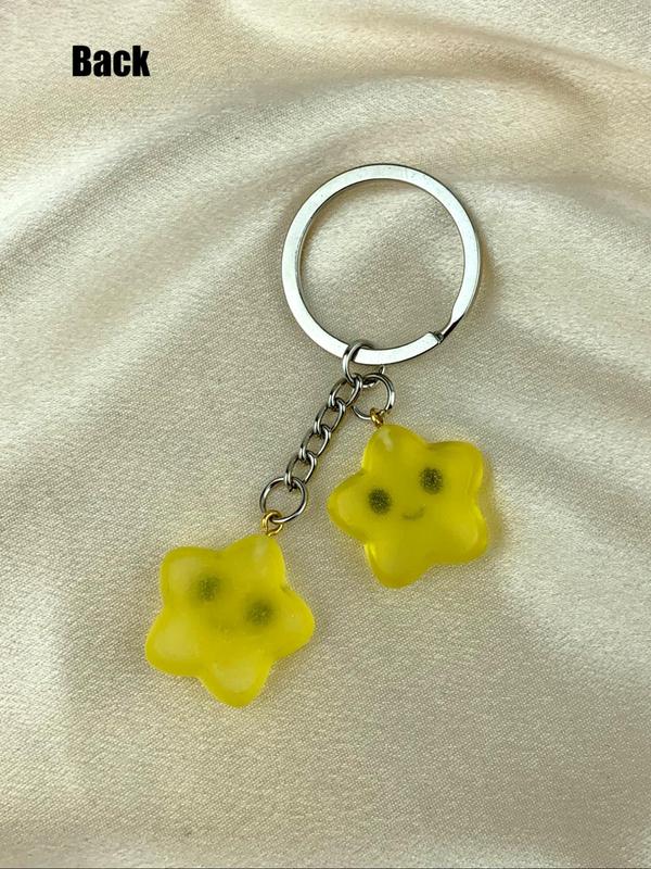 Fall Cute Star Design Keychain, 2024 New Style Glow in The Dark Keychain for Women & Men, Fashion Accessories for Daily Bag Key Decoration, Birthday Gift for Friend, Car Accessories for Girls, Glow in the Dark Girl