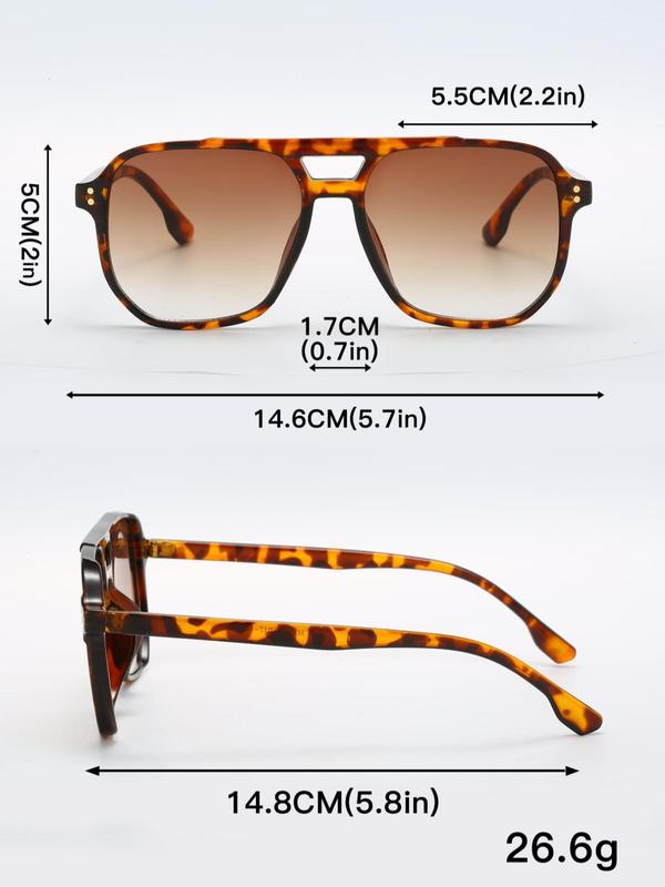 Unisex Vintage Square Frame Sunglasses, Trendy Casual Sunglasses for Travel Use, Fashion Accessories for Outdoor Activities