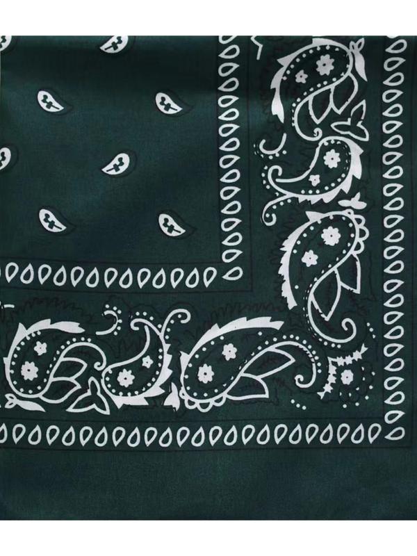 Paisley Pattern Square Headscarf, Men's & Women's Fashion Bandana Scarf, Casual Matching Hip Hop Accessories for Daily Used