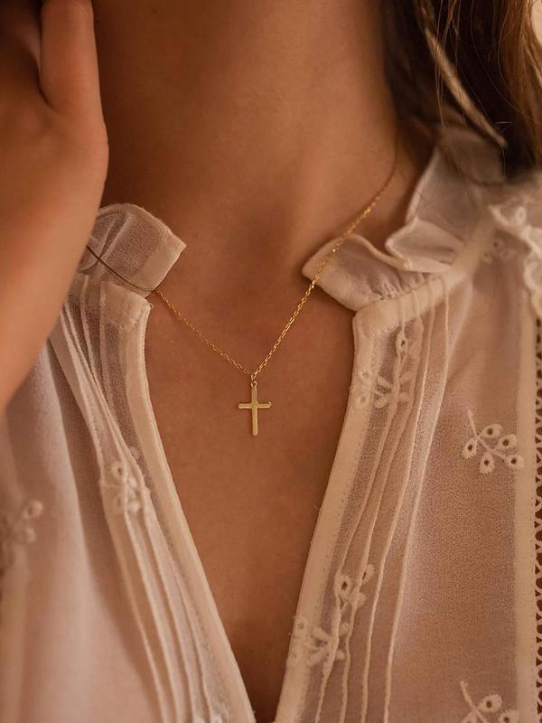 Cross Pendant Necklace for Women,  Fashion Jewelry for Party, Daily Clothing Decor, Trendy All-match & Exquisite Jewelry for Birthday Gift