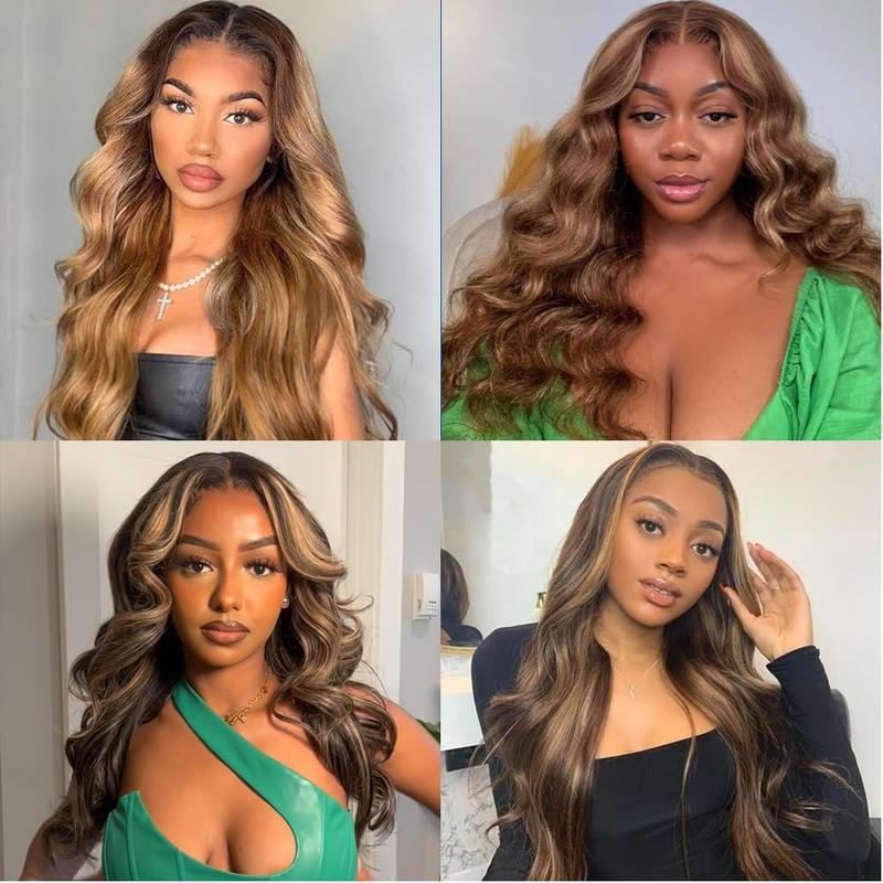 Honey Blonde Lace Front Wig Human Hair 13x6 HD Transparent Lace Frontal Wigs Human Hair Highlight Ombre 4 27 Lace Front Wigs Human Hair Wigs for Black Women Pre Plucked with Baby Hair