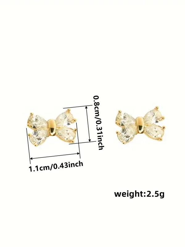 Women's Elegant Bowknot Design Stud Earrings, Exquisite Trendy Stud Earrings, Fashionable Cute Jewelry for Women & Girls for Daily & Party Decor