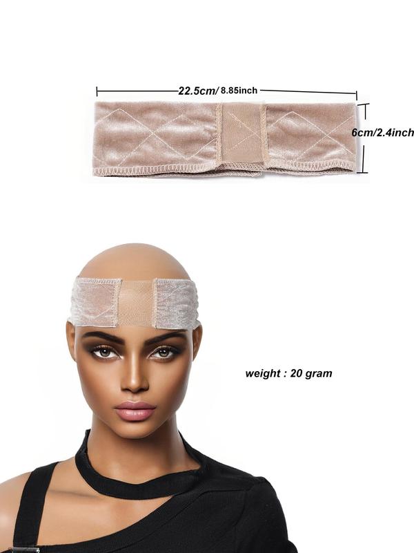 Women's Wig Grip Band, Adjustable Headband with Transparent Lace, Non Slip Velvet Wig Grip Band, Keeps Your Wigs and Head Scarves Secure