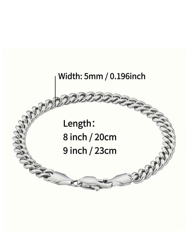 Simple Chain Bracelet, Fashionable Jewelry for Women & Men for Party, Daily Clothing Decor, Trendy All-match & Exquisite Jewelry for Birthday Gift