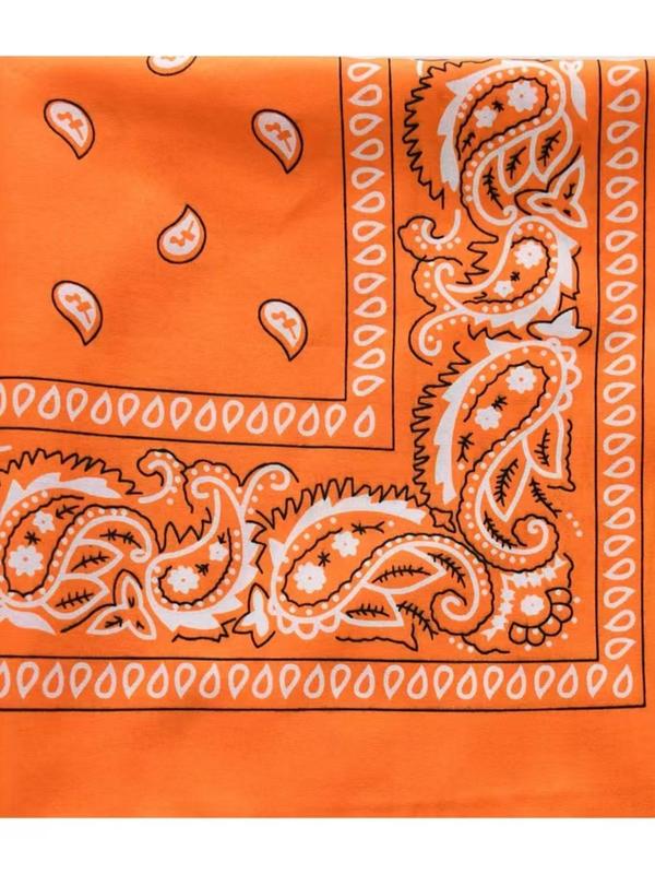 Paisley Pattern Square Headscarf, Men's & Women's Fashion Bandana Scarf, Casual Matching Hip Hop Accessories for Daily Used