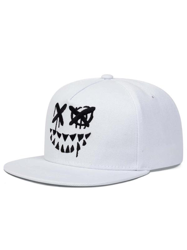 Cartoon Pattern Casual Baseball Cap, Trendy Hat for Women and Men, Adjustable Strap Flat Brim Hat for Daily Cloth Decor