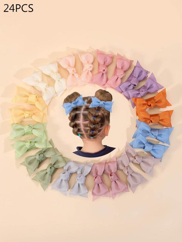 Summer Solid Color Bow Decor Hair Clip, Fashionable Hair Accessories for Women & Girls, Casual Versatile Kawaii Hair Accessories for Daily Wear