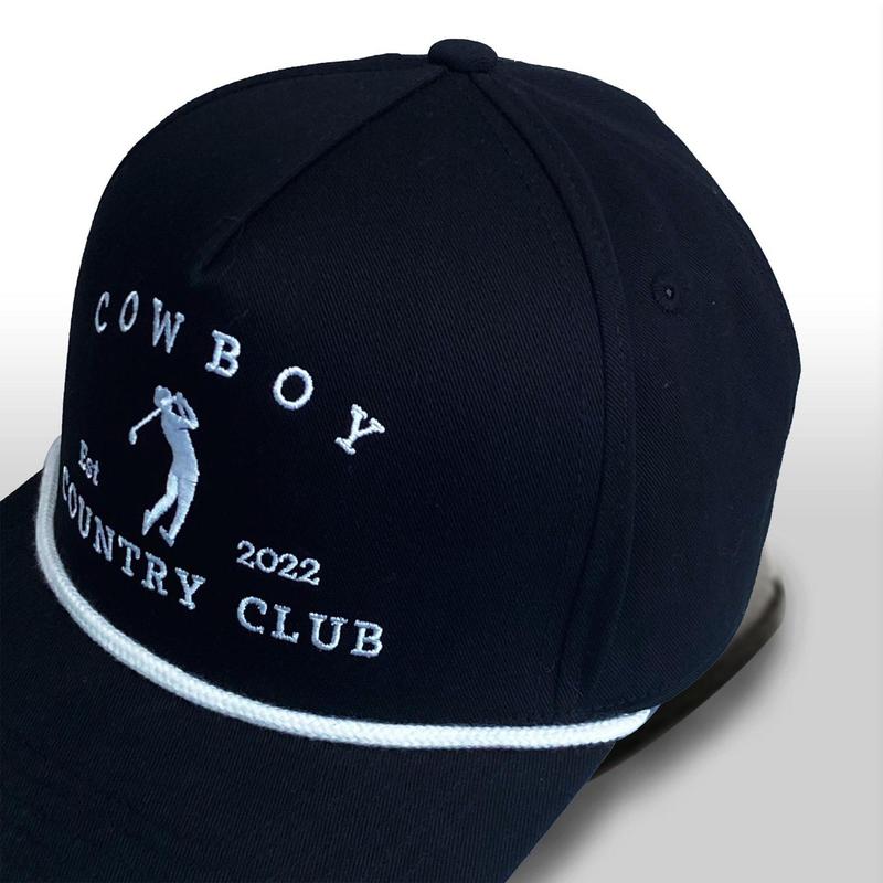 Cowboy Country Club Logo Roped Black Hat-Cowboy Country Club