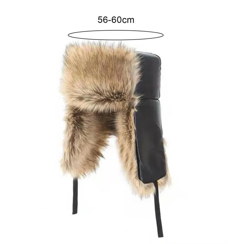 Russian Ushanka Trooper Hats Women Men Winter Outdoor Riding Faux Fur Cossack Cap Thick Lei Feng Hat Warm Soft Earmuff