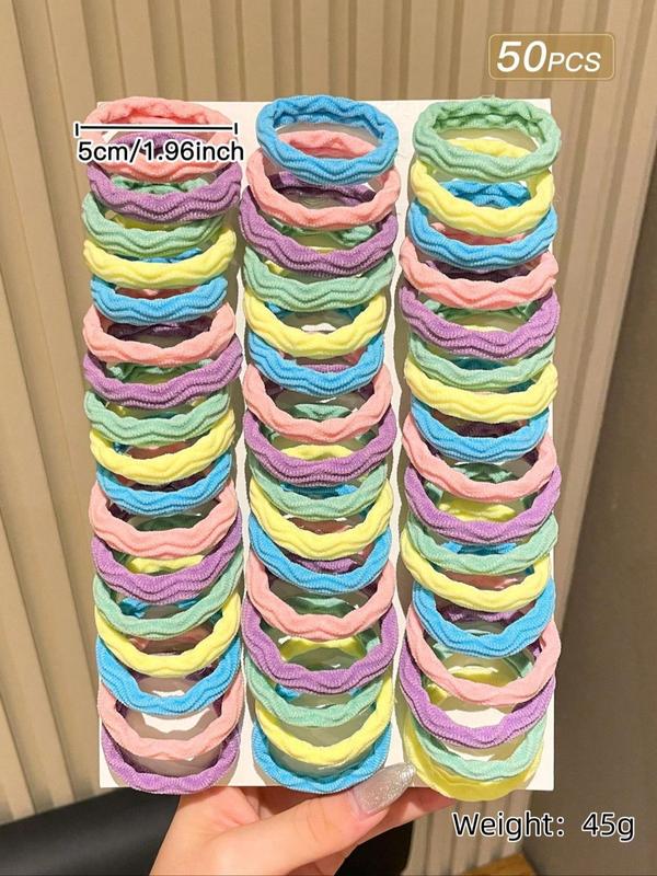 Solid Color & Colorful Hair Ties, High Elastic Hair Tie, Casual Simple Hair Accessories for Women & Girls, Minimalist Headwear Suitable for Thick Hair