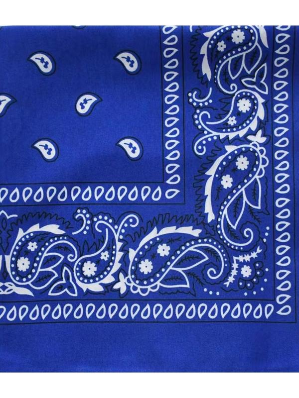 Paisley Pattern Square Headscarf, Men's & Women's Fashion Bandana Scarf, Casual Matching Hip Hop Accessories for Daily Used