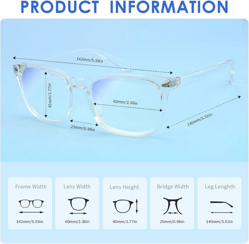 Blu-Ray Glasses, 2 Pack Blu-Ray Glasses Men, Anti Blu-Ray Eyeglasses