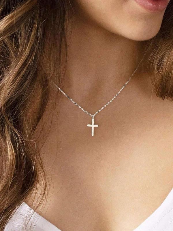 Cross Pendant Necklace for Women,  Fashion Jewelry for Party, Daily Clothing Decor, Trendy All-match & Exquisite Jewelry for Birthday Gift