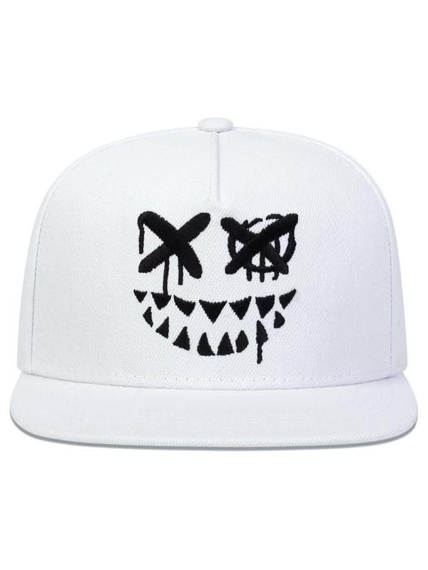 Cartoon Pattern Casual Baseball Cap, Trendy Hat for Women and Men, Adjustable Strap Flat Brim Hat for Daily Cloth Decor