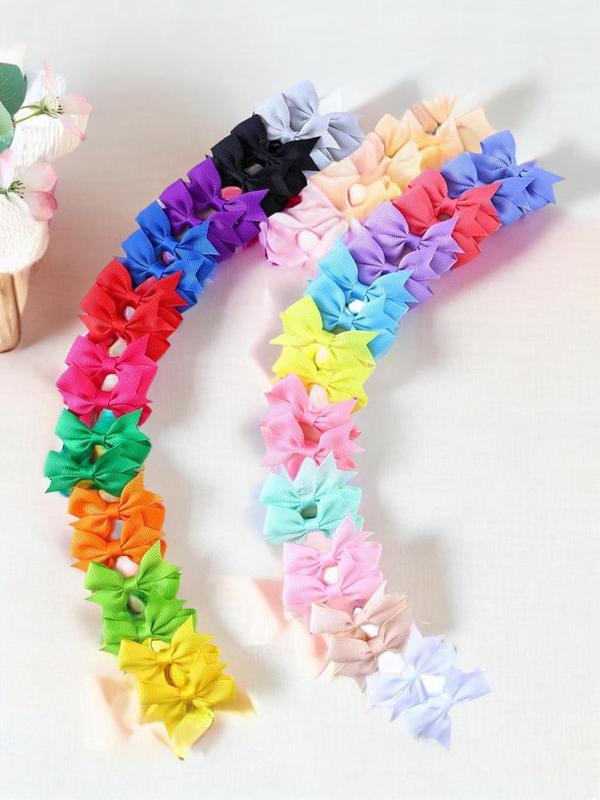 Summer Solid Color Bow Decor Hair Clip, Fashionable Hair Accessories for Women & Girls, Casual Versatile Kawaii Hair Accessories for Daily Wear