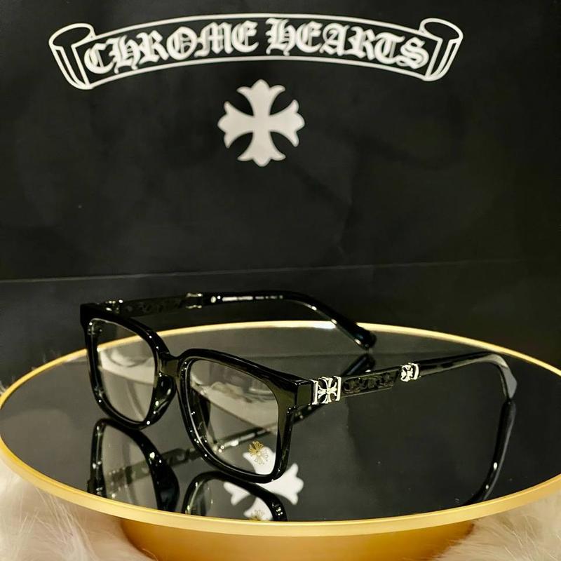 Trendy Cox Ucker Chrome Hearts Black And Clear Glasses Frames, Unisex Chome Hear Black Glasses Frames with Gift Box and Cloth ,Trendy Eyewear, Trending Eyeglasses