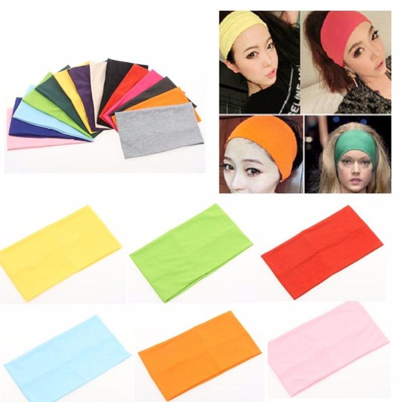 Pack of 12 Wide 5 Inch Wicking Stretchy Athletic Bandana Headbands  wrap Yoga Headband  Scarf  Looking Hairband for  or Fashion,Candy Colors in Wide