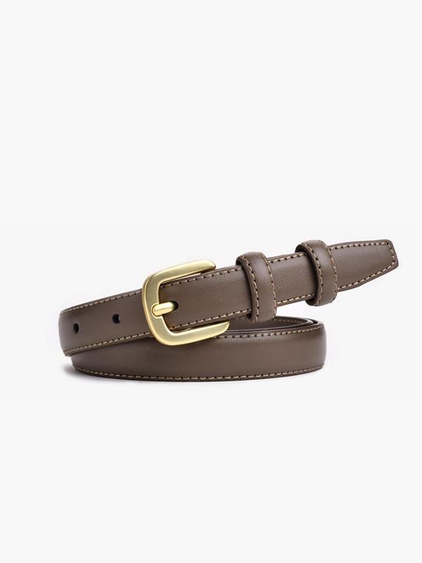 Plain Fashion Buckle Decorative Belt, Skinny Belt for Women Girls