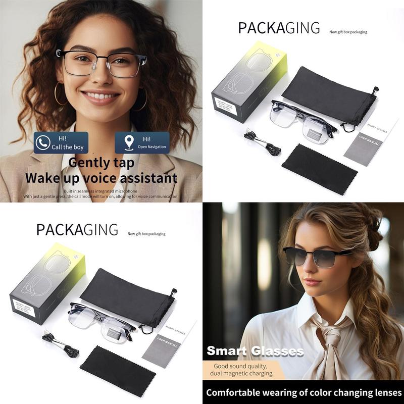 LIFEBEE Lifebee Intelligent Wireless Color Changing Glasses, Fashionable Multifunctional Smart Glasses, Anti Blue Light Glasses for Indoor & Outdoor