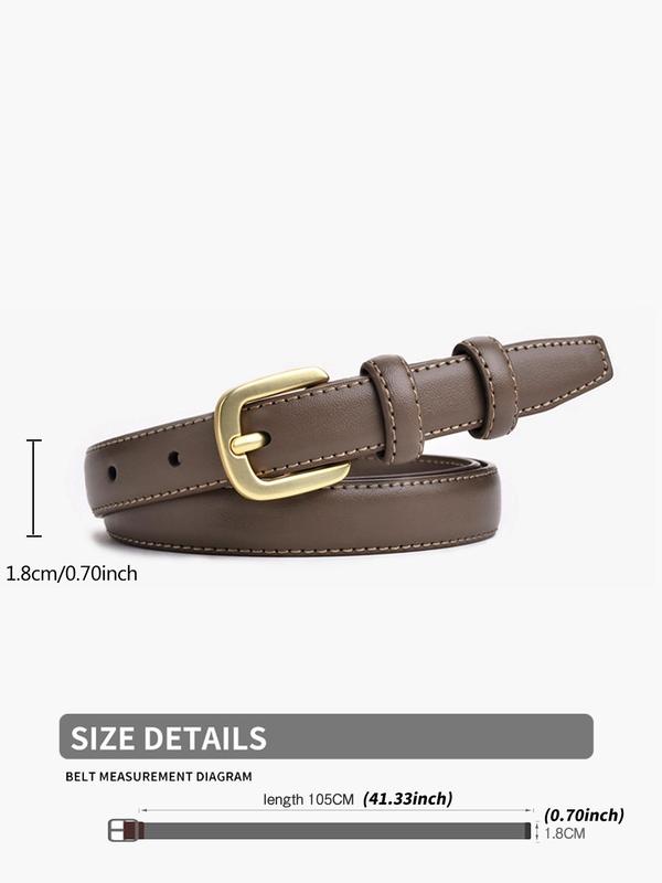 Plain Fashion Buckle Decorative Belt, Skinny Belt for Women Girls