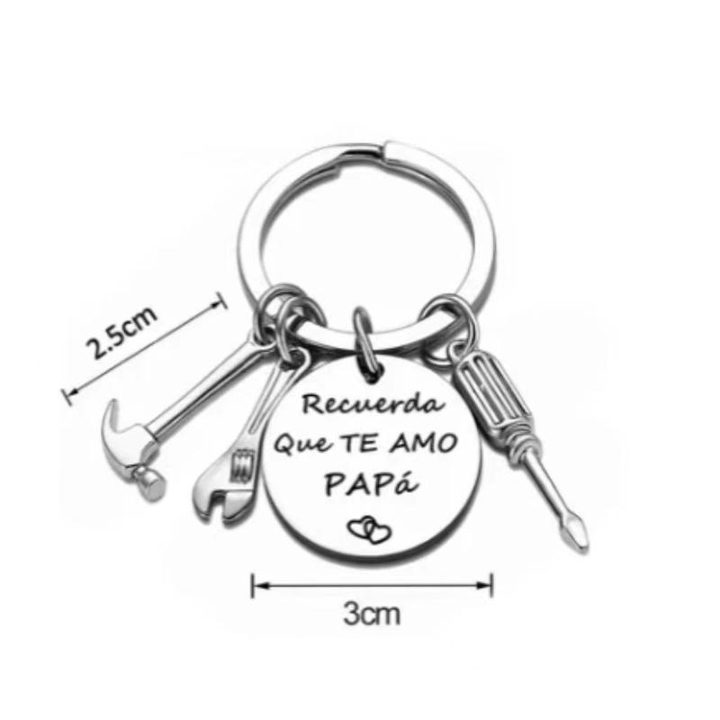 Hot PaPa Stainless Steel Round Key Chain Fathers Day Gift Tool Three-count Pendant Car Pendant