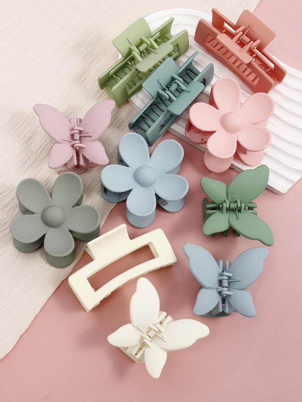 Flower & Butterfly Summer Style Hair Claws, Hollow Out Design Casual & Versatile Hair Accessories, Women's Minimalist Trendy Headwear for Party and Daily Life