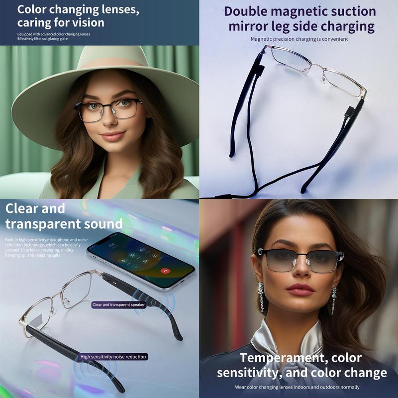 LIFEBEE Lifebee Intelligent Wireless Color Changing Glasses, Fashionable Multifunctional Smart Glasses, Anti Blue Light Glasses for Indoor & Outdoor