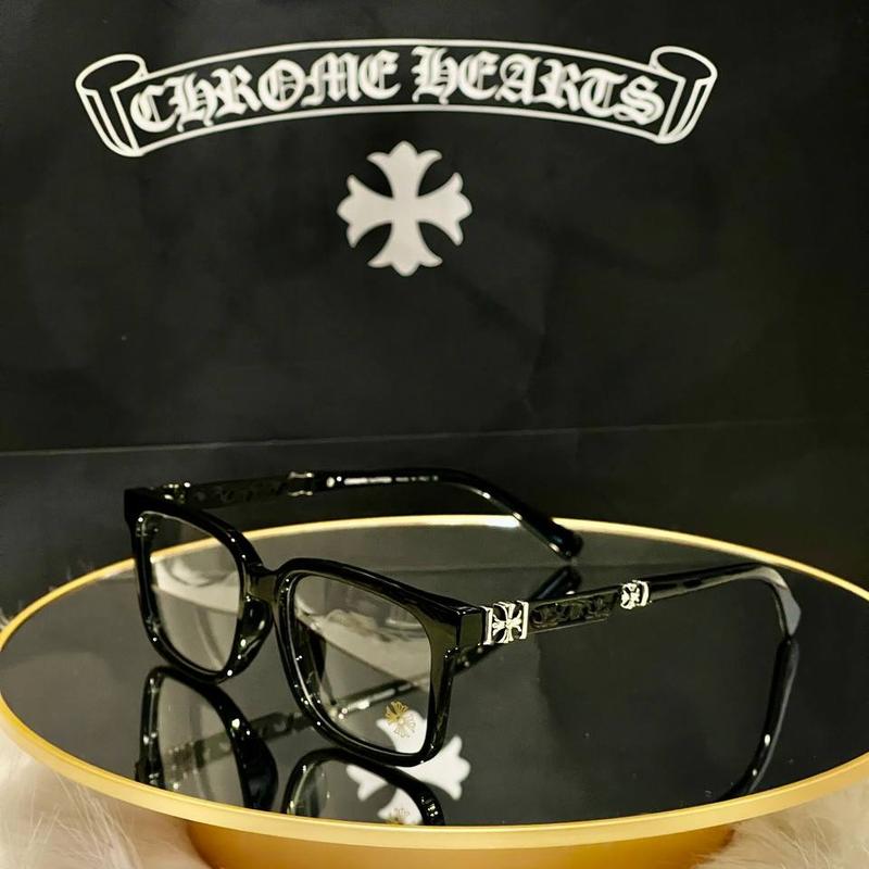 Trendy Cox Ucker Chrome Hearts Black And Clear Glasses Frames, Unisex Chome Hear Black Glasses Frames with Gift Box and Cloth ,Trendy Eyewear, Trending Eyeglasses