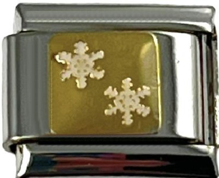 Italian Charm Link Christmas Snowflakes Charm 9mm