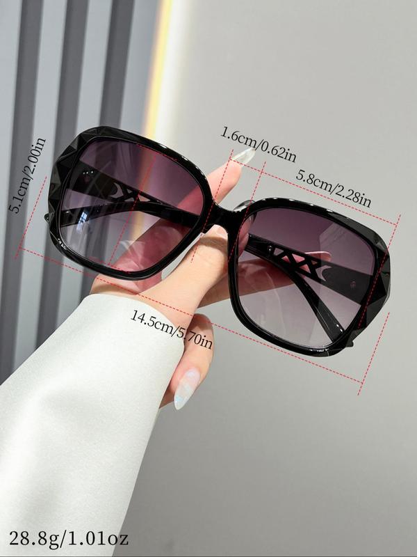 Unisex Vintage Oversized Sunglasses, Trendy Casual Hollow Out Design Sunglasses for Travel Use, Fashion Accessories for Outdoor Activities