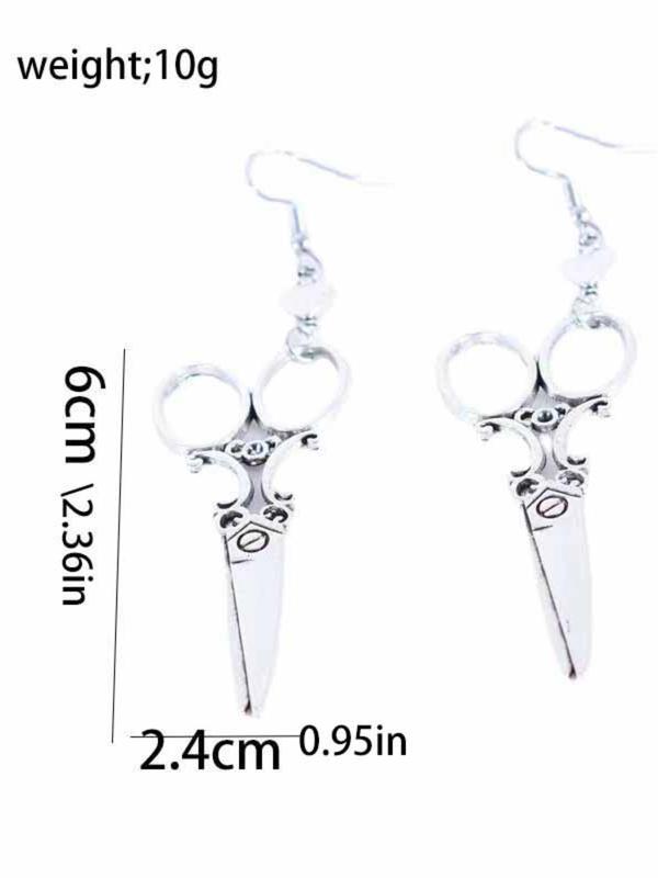 Hear Scissors Shaped Dangle Grunge Earrings, 1 Pair Creative Alloy Ear Matching Jewelry for Women, Simple Y2k Style Vintage Fashion Streetwear Goth Accessories for Party, Club