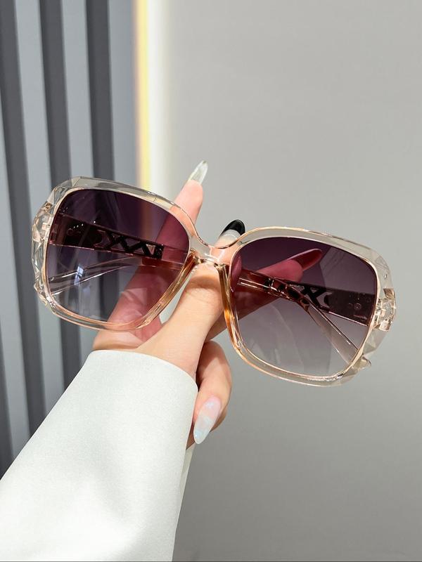 Unisex Vintage Oversized Sunglasses, Trendy Casual Hollow Out Design Sunglasses for Travel Use, Fashion Accessories for Outdoor Activities