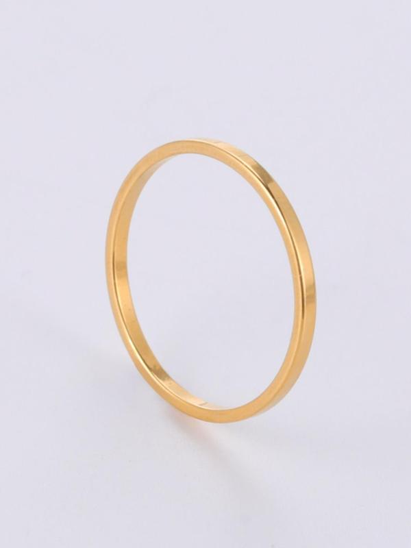 Minimalist Stainless Steel Ring, Fashionable Simple Plain Matching Jewelry for Women, Party Jewelry